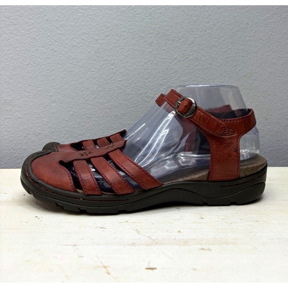 Keen Red Leather Paradise Fisherman Sandals Size 10